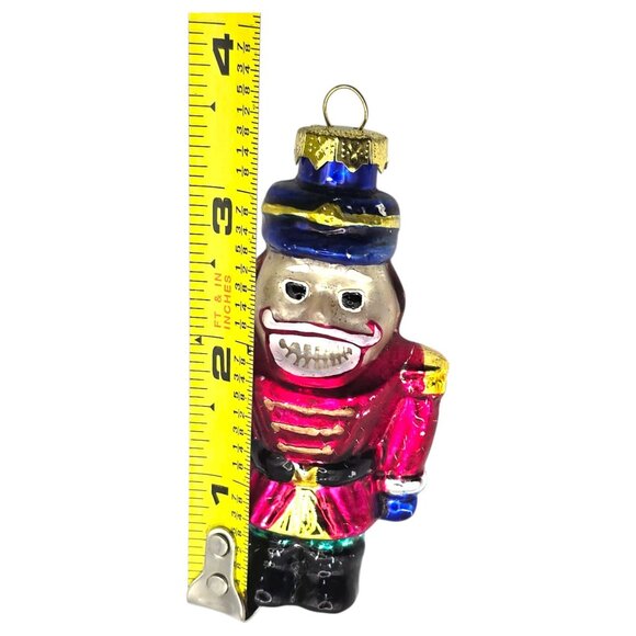 Vintage Glass Nutcracker Ornament Hand-Painted Christmas Tree Decor 3.5" - Picture 6 of 6